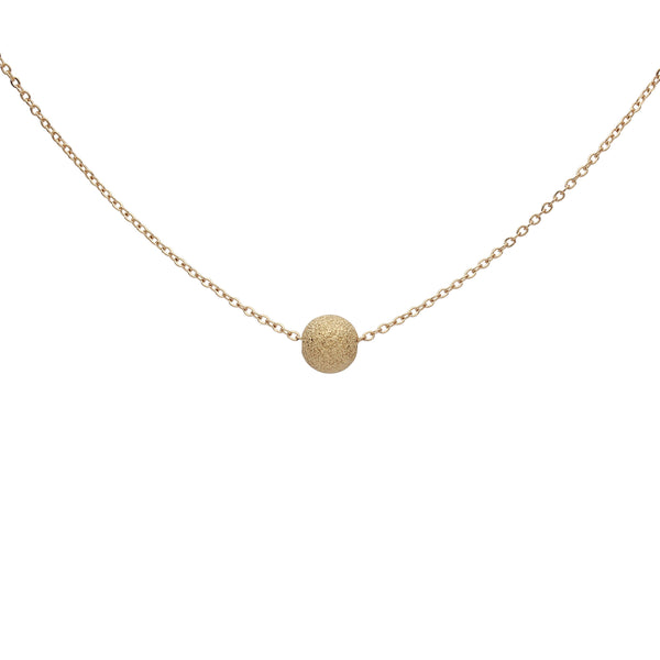 14k Solid Gold Single Stardust Necklace - Yellow Gold - Necklaces - Ofina