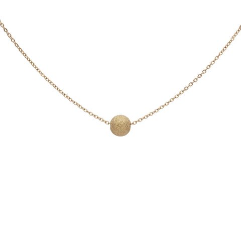 14k Solid Gold Single Stardust Necklace - Yellow Gold - Necklaces - Ofina