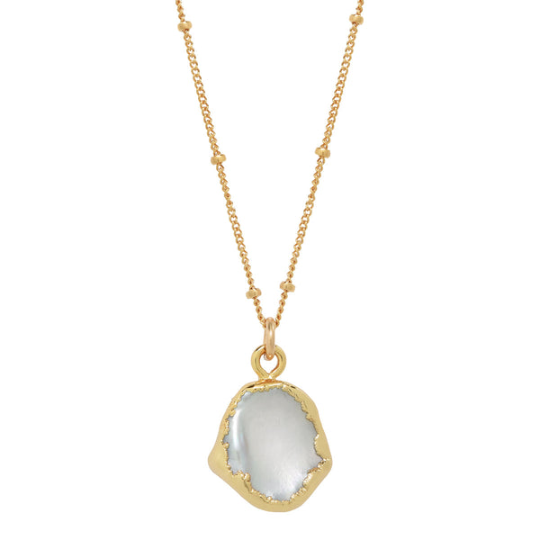 Gold Dipped Pearl Necklace - Gold - Necklaces - Ofina