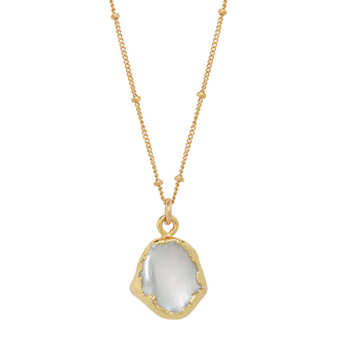 Gold Dipped Pearl Necklace - Gold - Necklaces - Ofina