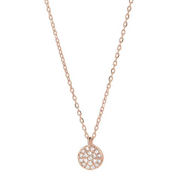 Round Multi CZ Necklace - Rosegold / 8mm - Necklaces - Ofina