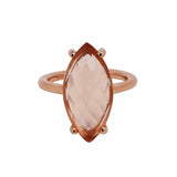 SALE - Morganite Marquise Rose Gold Bezel Ring - Morganite / 6 - Rings - Ofina
