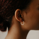 SALE - 10k Solid Gold CZ Pave Huggie/Hoop Studs - - Earrings - Ofina