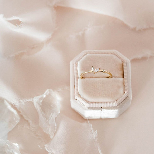 SALE - CZ Duo Marquise / Dot Ring - - Rings - Ofina