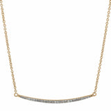 Thin Curved Bar Diamond Necklace - Yellow Gold - Necklaces - Ofina