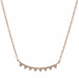 14k Diamond Chevron Necklace - Rose Gold - Necklaces - Ofina