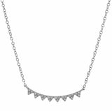 14k Diamond Chevron Necklace - White Gold - Necklaces - Ofina