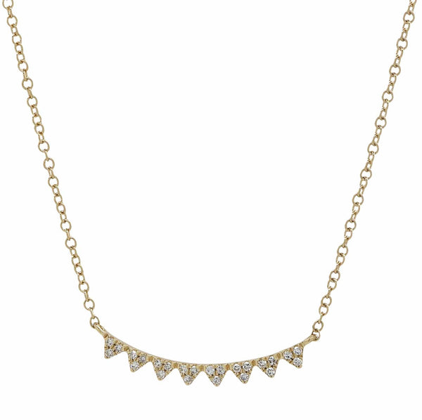 14k Diamond Chevron Necklace - Yellow Gold - Necklaces - Ofina