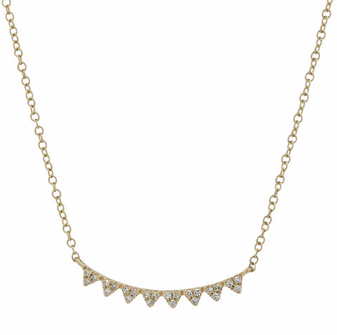 14k Diamond Chevron Necklace - Yellow Gold - Necklaces - Ofina