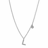 Bezel Diamond & Initial Necklace - - Necklaces - Ofina