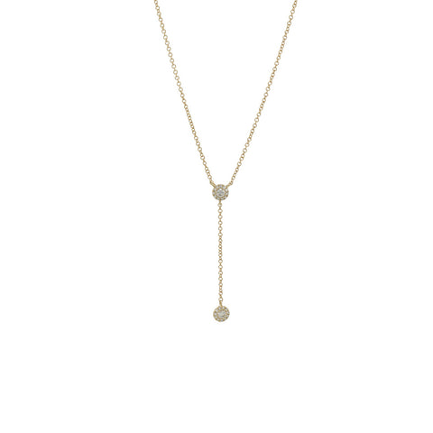 Diamond Y Drop Necklace - Yellow Gold - Necklaces - Ofina