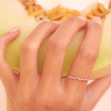 10k Solid Gold CZ ZigZag Ring -  - Rings - Ofina