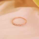 10k Solid Gold CZ ZigZag Ring -  - Rings - Ofina
