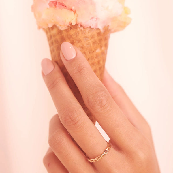 10k Solid Gold Twist Ring - - Rings - Ofina