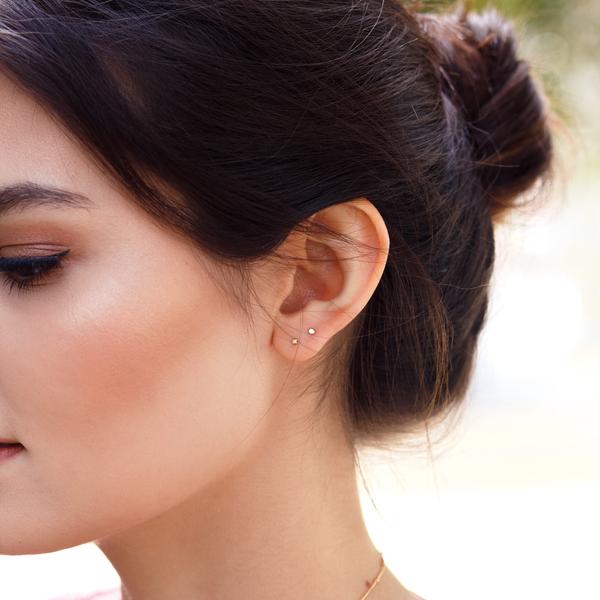 Tiny Circle Studs - - Earrings - Ofina