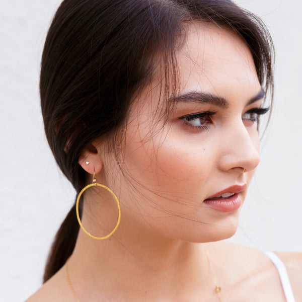SALE - Brushed Hoop Earring - - Earrings - Ofina