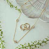 10k Solid Gold Freshwater Pearl Huggies - - Earrings - Ofina