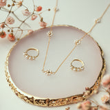 Multi-Daisy Pearl Necklace - - Necklaces - Ofina