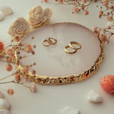 10k Solid Gold Ribbed Huggies - - Earrings - Ofina