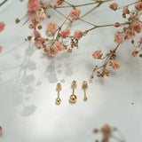 10k Solid Gold Sphere Studs - - Earrings - Ofina