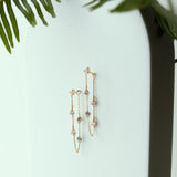 14k Solid Gold Multi-CZ Drop Studs - - Earrings - Ofina