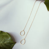 14k Solid Gold Circle Ear Threaders - - Earrings - Ofina