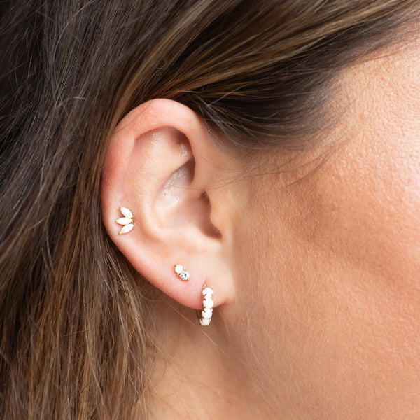 Single CZ / Opal Studs - - Earrings - Ofina