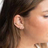 Black CZ Bar Studs - - Earrings - Ofina