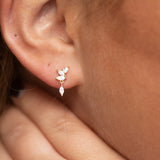 Stacked CZ Marquis Duo w/ CZ Drop Studs - - Earrings - Ofina