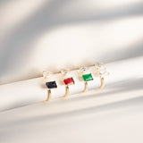 Blue Toi et Moi Ring - - Rings - Ofina