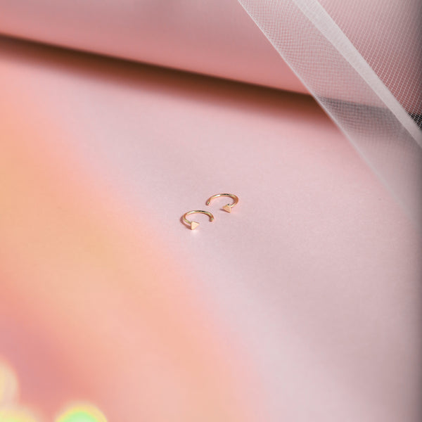 Triangle Open Huggies - - Earrings - Ofina