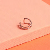 10k Solid Gold Double Line Middle Ear Cuff - - Earrings - Ofina