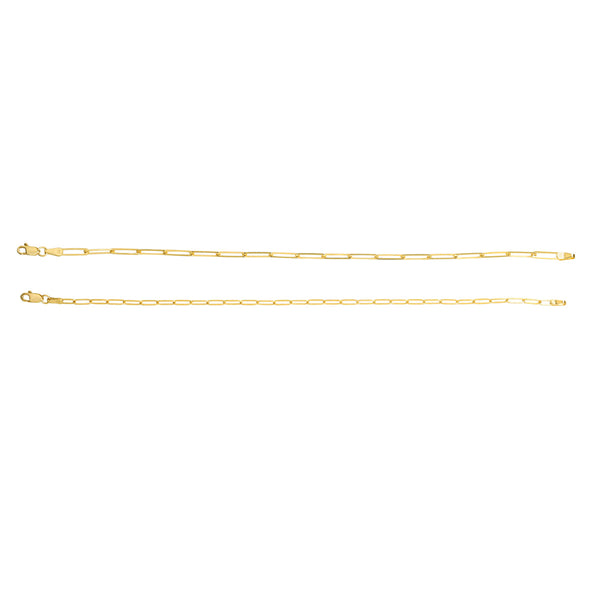 14k Solid Gold Paperclip Bracelet - - Bracelets - Ofina