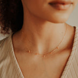 Tiny Carnelian Stone Drop Necklace - - Necklaces - Ofina