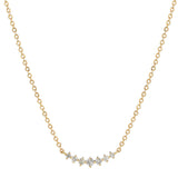 14K Curved Multi Diamond Necklace - - Necklaces - Ofina