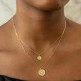 14k Solid Gold Evil Eye Coin Necklace - - Necklaces - Ofina