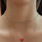 Red Butterfly Necklace - - Necklaces - Ofina