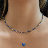 Blue Butterfly Necklace - - Necklaces - Ofina