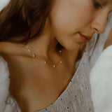 Tiny Pearl Beaded Drop Necklace - - Necklaces - Ofina