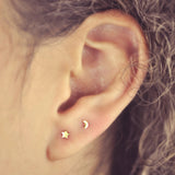 Tiny Moon & Star Studs - - Earrings - Ofina