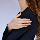 Hammered Cigar Band Ring - - Rings - Ofina