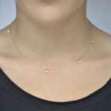 Tiny CZ Bezel Choker / Necklace - - Necklaces - Ofina