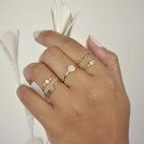 10k Solid Gold CZ Circle Ring -  - Rings - Ofina