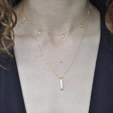Tiny CZ Bezel Choker / Necklace - - Necklaces - Ofina