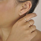 10k Solid Gold Opal Studs - - Earrings - Ofina
