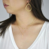 Single Bar Drop Necklace - - Necklaces - Ofina