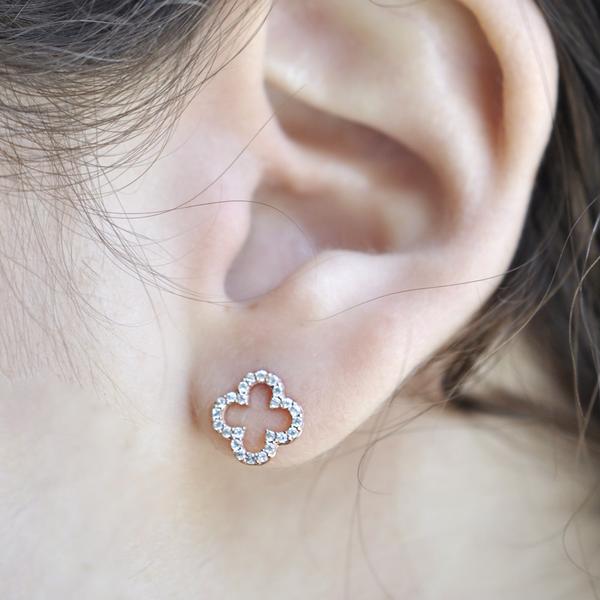 CZ Clover Studs - - Earrings - Ofina