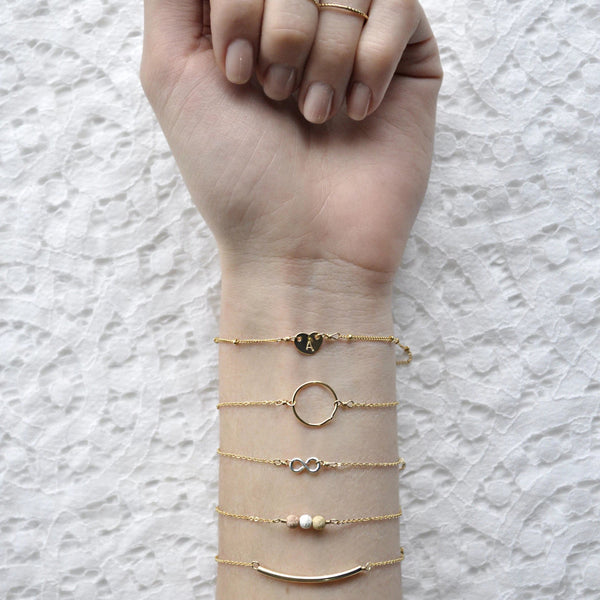 Tiny Infinity Bracelet on Thin Chain - - Bracelets - Ofina