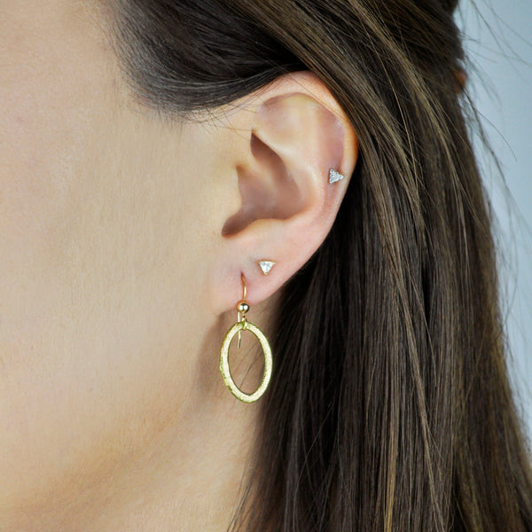 SALE - Brushed Marquise Earrings - - Earrings - Ofina