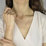 Triple Diamond Cut Circles Necklace - - Necklaces - Ofina
